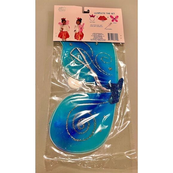 Fairy Princess Blue Butterfly Wings Just Pretending BNWT - Picture 3 of 3